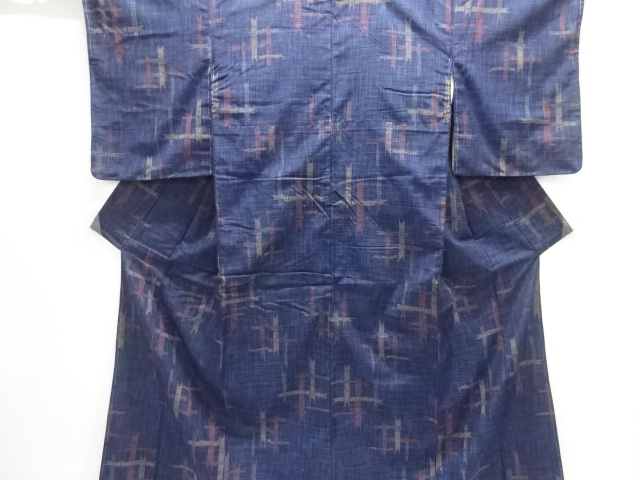 JAPANESE KIMONO / ANTIQUE KIMONO / SILK / TSUMUGI / WOVEN BAMBOO